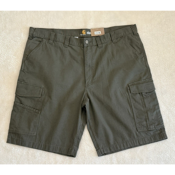 NWT Carhartt Rugged Flex Rigby Relaxed Fit Cargo 11" Shorts - Size 44 - Green - Picture 1 of 11